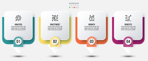 Infographic template business concept with step.