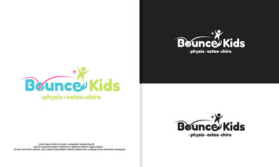 logo illustration vector graphic of kids care in modern and fun style.