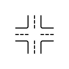 Fototapeta premium Crossroads. Main and secondary paths vector icon, simple design.