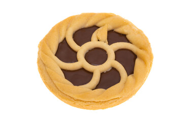 shortbread pie with filling isolated