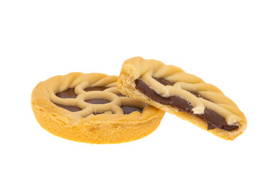 shortbread pie with filling isolated