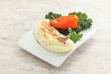 Roasted traditional cheese haloumi