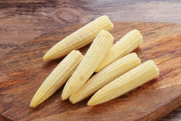 Raw natural organic baby corn