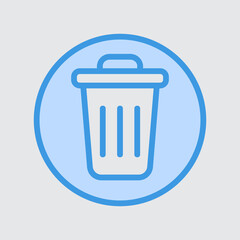 Delete icon in blue style about user interface, use for website mobile app presentation