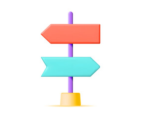 3D Empty Signpost with Directions Isolated