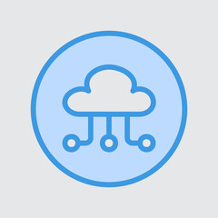 Cloud storage icon in blue style about user interface, use for website mobile app presentation