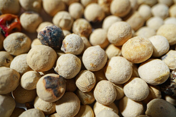 Macro photo of chickpea groats as a natural food background