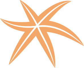 starfish, marine element. trendy flat sea star for graphic design, web-site. orange simple shell. vector illustration.