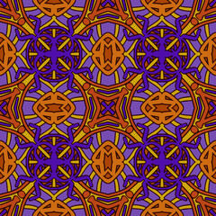 Multi-Color Morocco Seamless Pattern. Traditional Arabic Islamic Background. Vintage, Turkish, Indian style Ideal for carpet, ceramics, tiles. Vector Illustration.