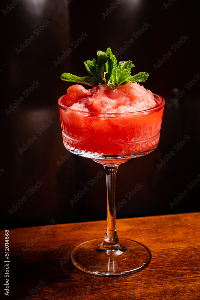 Wall mural summer granita on the wooden background