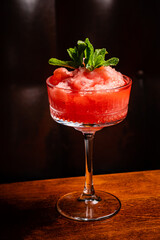 summer granita on the wooden background