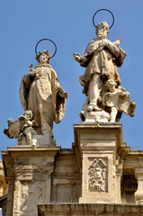 Fototapeta na wymiar Religious figures at Murcia Cathedral - Spain