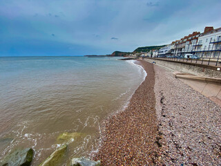 Sidmouth beach in Devon, UK