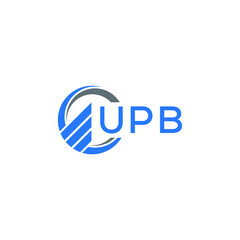 Obraz premium UPB Flat accounting logo design on white background. UPB creative initials Growth graph letter logo concept. UPB business finance logo design. 