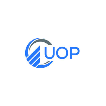 UOP Flat accounting logo design on white background. UOP creative initials Growth graph letter logo concept. UOP business finance logo design.
