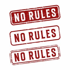 Grunge rubber stamp with text No Rules,vector illustration