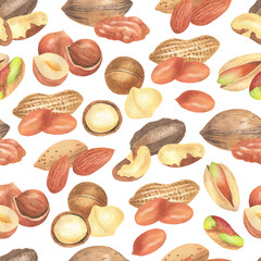 Nuts seamless pattern