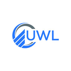 UWL Flat accounting logo design on white background. UWL creative initials Growth graph letter logo concept. UWL business finance logo design. 