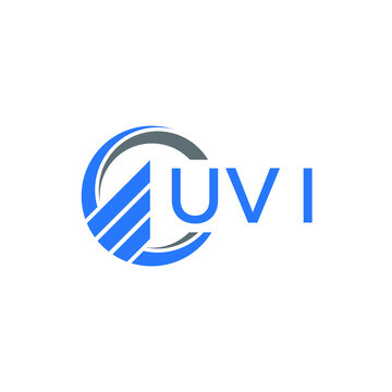 UVI Flat accounting logo design on white background. UVI creative initials Growth graph letter logo concept. UVI business finance logo design. 