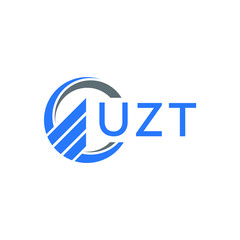 UZT Flat accounting logo design on white background. UZT creative initials Growth graph letter logo concept. UZT business finance logo design. 