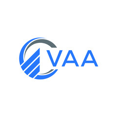 VAA Flat accounting logo design on white background. VAA creative initials Growth graph letter logo concept. VAA business finance logo design. 