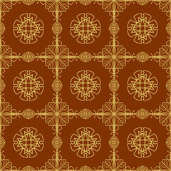 Geometric Seamless Pattern with Tribal Shape. Designed in Ikat, Boho, Aztec, Folk, Motif, Thai, Luxury Arabic Style. Ideal for Fabric Garment, Ceramics, Wallpaper. Vector Illustration