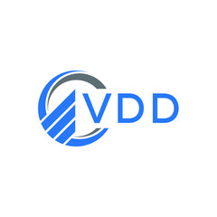 VDD Flat accounting logo design on white background. VDD creative initials Growth graph letter logo concept. VDD business finance logo design. 