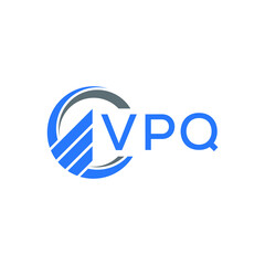 VPQ Flat accounting logo design on white background. VPQ creative initials Growth graph letter logo concept. VPQ business finance logo design. 