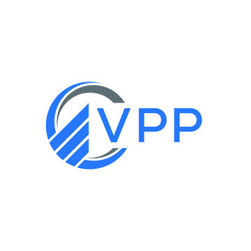 VPP Flat accounting logo design on white background. VPP creative initials Growth graph letter logo concept. VPP business finance logo design. 
