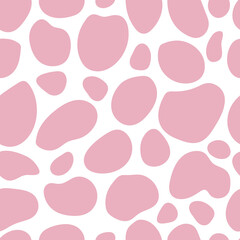 Abstract pink blots on white background, seamless pattern