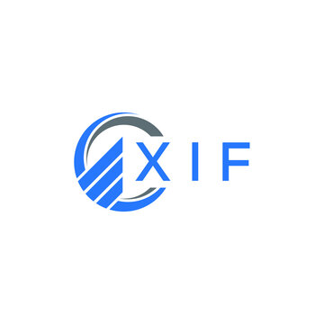 XIF Flat accounting logo design on white background. XIF creative initials Growth graph letter logo concept. XIF business finance logo design.
