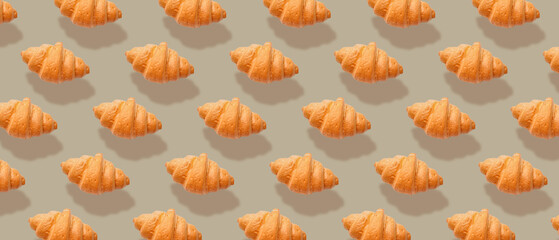 Tasty croissant on white background