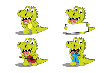 cute crocodile animal cartoon graphic