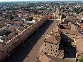 aerial view of Carpi town. Carpi, Modena, Emilia Romagna, Italy - obrazy, fototapety, plakaty