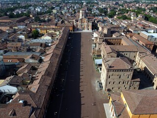 aerial view of Carpi town. Carpi, Modena, Emilia Romagna, Italy