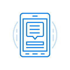 Online advice in mobile app vector line icon. Technical digital guidelines and medical social webinars.