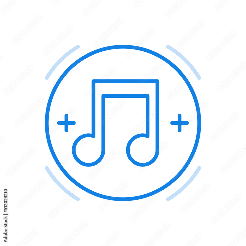 Aufkleber music playlist vector line icon. digital apps with lists of your favorite tunes.