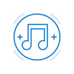 Music playlist vector line icon. Digital apps with lists of your favorite tunes.