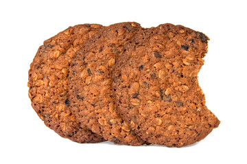 Cereal baked cookies isolated on the white background