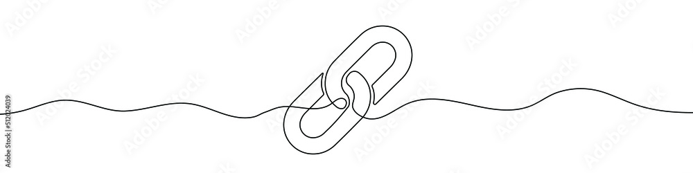 Poster linear background of chain. one continuous line drawing of a chain. vector illustration. chain icon 