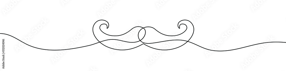 Aufkleber linear background of mustache. one continuous line drawing of a mustache. vector illustration. musta