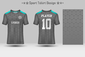 Abstract Football Jersey Geometric Pattern Mockup Template Sport T-shirt Design