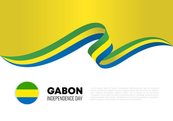 Gabon independence day background banner poster for national celebration on august 17.