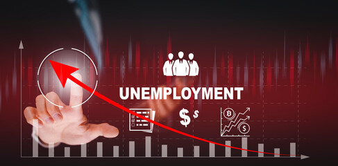 Increasing growth of Inflation and unemployment and rate rises. Global Financial crisis in the world, Businessman with graph Uptrend financial chart of the inflation rate and energy price in Europe