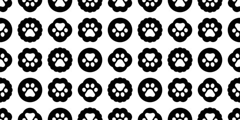 dog paw seamless pattern footprint polka dot vector french bulldog pet puppy breed cartoon doodle repeat wallpaper tile background illustration design isolated