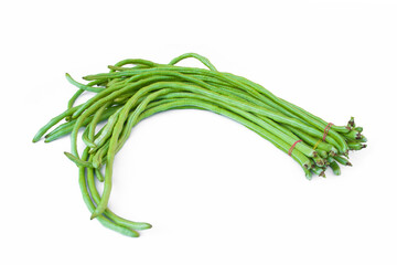 Yardlong bean isolated on white background.