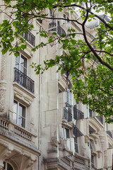 An image of a building behind trees