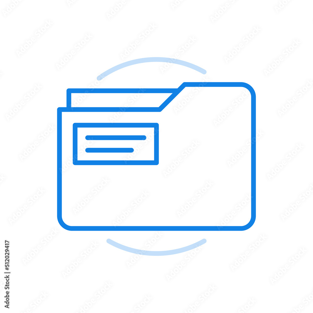 Poster folder with documents vector line icon. archival information data work notes.