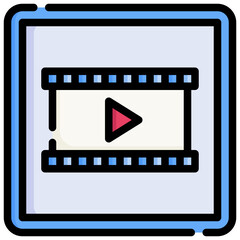 Fototapeta premium FLIM filled outline icon,linear,outline,graphic,illustration