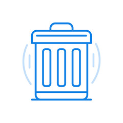 Garbage bin vector line icon. Trash bin for waste and recycling.